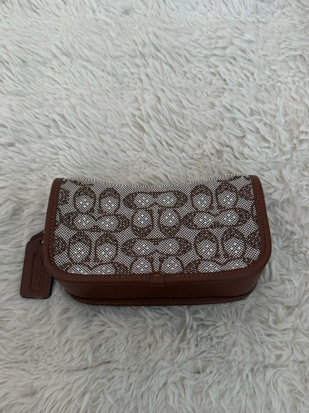 Coach Brown Signature Chain Crossbody Bag